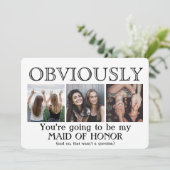 明らかにメイド・オブ・オーナー(花嫁付き添い人)の花嫁の提案おもしろい 招待状 (スタンド正面)