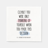 明らかに君は自分考えの勝手だった スタンダードカクテルナプキン (正面)