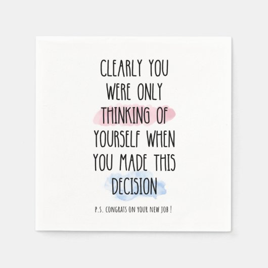 明らかに君は自分考えの勝手だった スタンダードカクテルナプキン (正面)