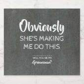 明らかに彼女は有罪だ – Groomsmanおもしろい提案 ビールラベル (シングルラベル)