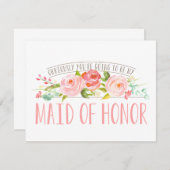明らかに私のメイド・オブ・オーナー(花嫁付き添い人)バラガーデン 招待状 (正面/裏面)