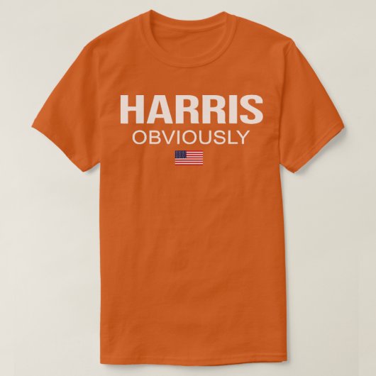 明らかに2024カマラアメリカ国旗のTシャツ Tシャツ (デザイン正面)