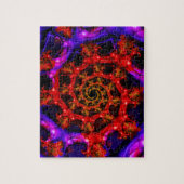 明らかに |赤と青のフラクタルアート ジグソーパズル (縦)