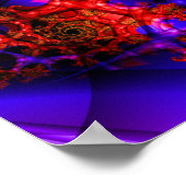 明らかに |赤と青のフラクタルアート ポスター (角)