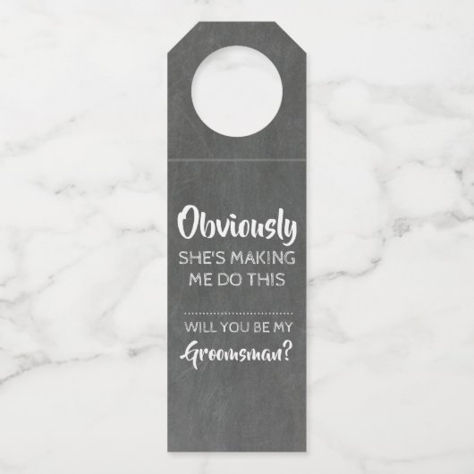 明らかに – Groomsmenおもしろいの提案 ボトルネックタグ (正面)
