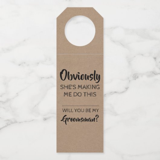 明らかに – Groomsmenおもしろいの提案 ボトルネックタグ (正面)