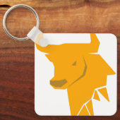 明るいおうし座のシルエット Yellow Bull Zodiac キーホルダー (正面)