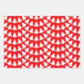 明るいおもしろいと赤と白クリパターン（の模様が）あるスマス ラッピングペーパーシート (正面3)