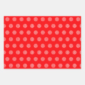 明るいおもしろいと赤と白クリパターン（の模様が）あるスマス ラッピングペーパーシート (正面2)