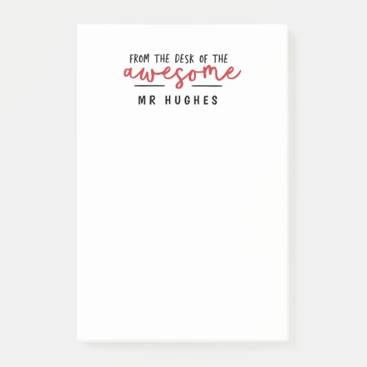 明るいおもしろいの先生のギフトの赤の机から ポストイット (正面)