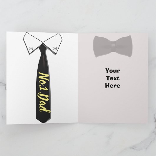 明るいおもしろいの父のデイカードとネクタイデザイン カード (内部)