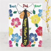 明るいおもしろいの父のデイカードとネクタイデザイン カード (黄色い花)