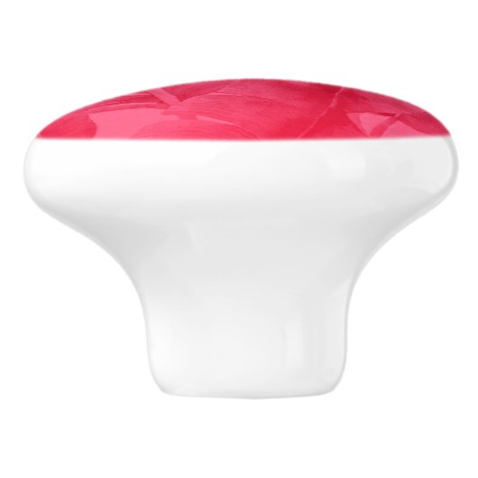 明るいおもしろいピンクトロピカルサマーパーム葉 セラミックノブ (側面)