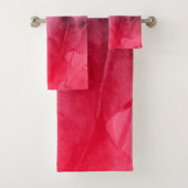 明るいおもしろいピンクトロピカルサマーパーム葉 バスタオルセット (インサイチュ)