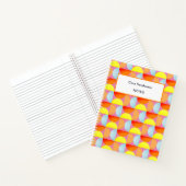 明るいおもしろいミッドセンチュリーモダン抽象芸術半円 ノートブック (内部)