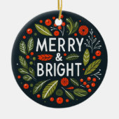 明るいおもしろいメリー休暇カロリー セラミックオーナメント (正面)