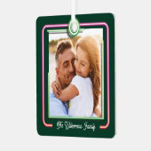 明るいおもしろいレトロネオンピンク&グリーンフレーム2枚の写真 メタルオーナメント (正面左)