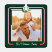 明るいおもしろいレトロネオンピンク&グリーンフレーム2枚の写真 メタルオーナメント (裏面)