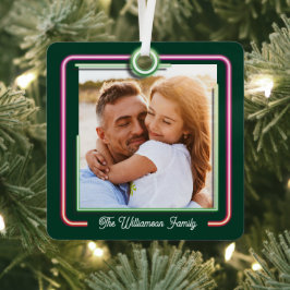 明るいおもしろいレトロネオンピンク&グリーンフレーム2枚の写真 メタルオーナメント