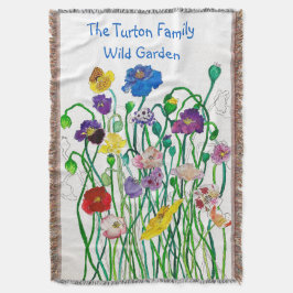 明るいおもしろい数々の色の想像力豊かな野生のケシ スローブランケット