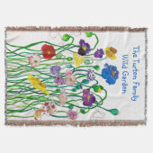 明るいおもしろい数々の色の想像力豊かな野生のケシ スローブランケット (正面)