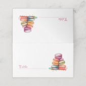 明るいおもしろい水色のマカロン名座席表 プレイスカード (外部開封)