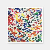 明るいおもしろい芸術的ブルーレッドイエロー抽象芸術絵を描 スタンダードカクテルナプキン (正面)