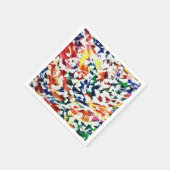 明るいおもしろい芸術的ブルーレッドイエロー抽象芸術絵を描 スタンダードカクテルナプキン (角)