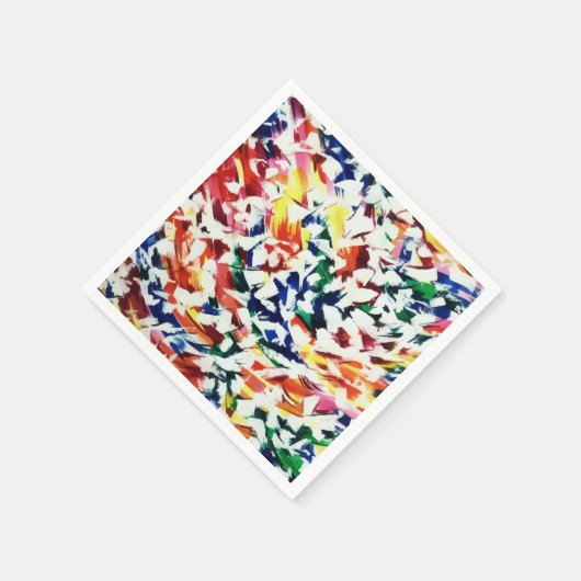 明るいおもしろい芸術的ブルーレッドイエロー抽象芸術絵を描 スタンダードカクテルナプキン (角)