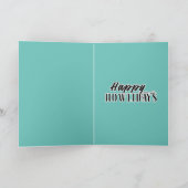 明るいおもしろい英語のブルドッグ幸せな休日 カード (内部)