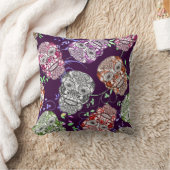 明るいおもしろい華美スカルファブリックプリント クッション (ブランケット)