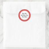 明るいおもしろい赤い犬の愛犬家の骨パターン ラウンドシール (バッグ)