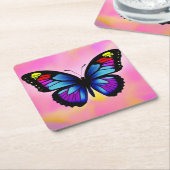 明るいおもしろい スクエアペーパーコースター (アングル)