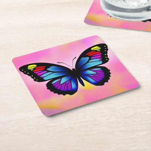 明るいおもしろい スクエアペーパーコースター (アングル)