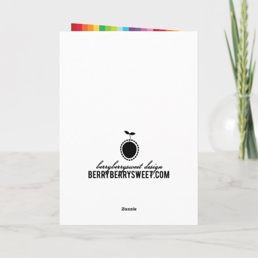 明るいおカラフルよび休日のフォトカード シーズンカード (裏面)