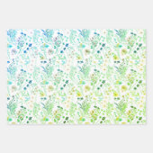 明るいお洒落ネオンカラフルワイルドフラワーガーデン ラッピングペーパーシート (正面2)