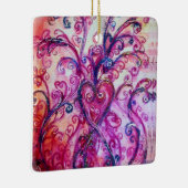 明るいお洒落ピンクの青の緑が輝く セラミックオーナメント (右)