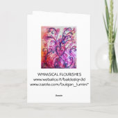 明るいお洒落ピンク色の紫の白が咲く シーズンカード (裏面)