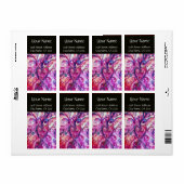 明るいお洒落ピンク色の紫の黒が輝く ラベル (フルシート)