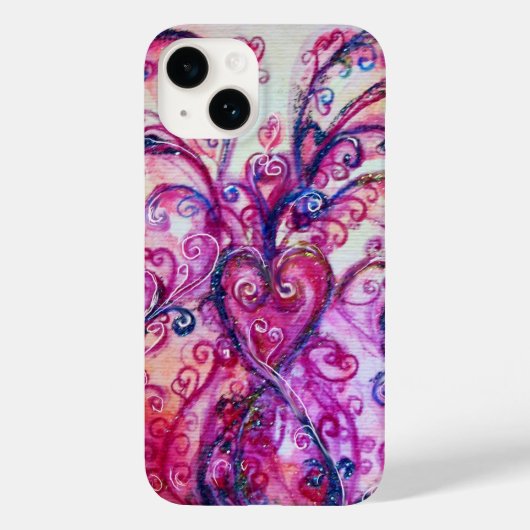 明るいお洒落ピンク色の赤い紫が咲く Case-Mate iPhoneケース (裏面)