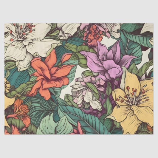 明るいお洒落フローラインスパイアヴィンテージ 薄葉紙 (正面)