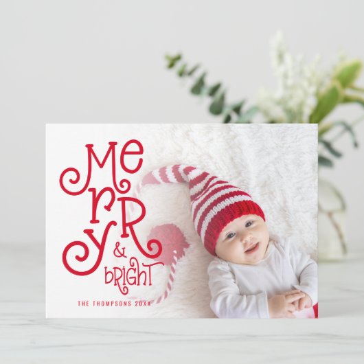 明るいお洒落メリーフォトオーバーレイクリスマス シーズンカード (スタンド正面)