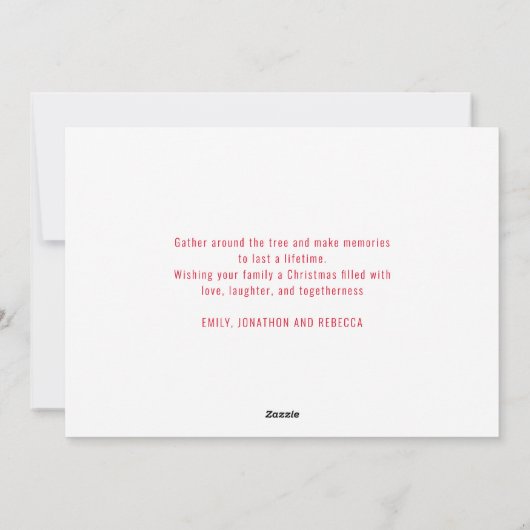 明るいお洒落メリーフォトオーバーレイクリスマス シーズンカード (裏面)