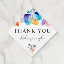 明るいお洒落ワイルドフラワー結婚式の引き出物ラベル