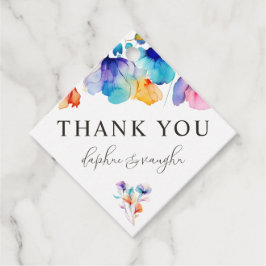 明るいお洒落ワイルドフラワー結婚式の引き出物ラベル フェイバータグ