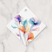 明るいお洒落ワイルドフラワー結婚式の引き出物ラベル フェイバータグ (裏面)