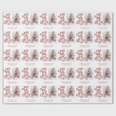 明るいお洒落名メリーの写真パターン ラッピングペーパー (フラット)