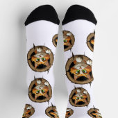 明るいお洒落緑色の目を持つ漫画の猫 ソックス (上部)