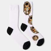 明るいお洒落緑色の目を持つ漫画の猫 ソックス (右)