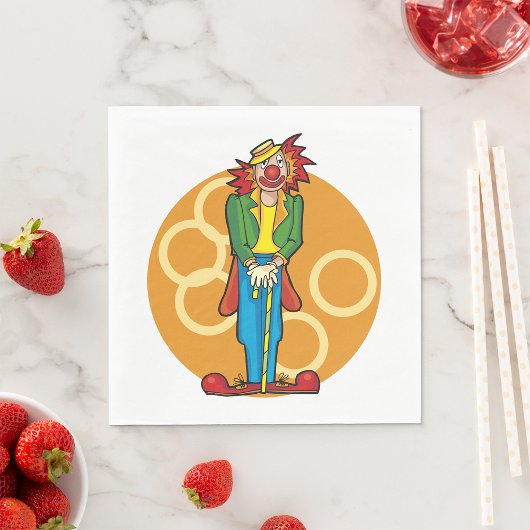 明るいお洒落色の漫画ピエロ スタンダードランチョンナプキン